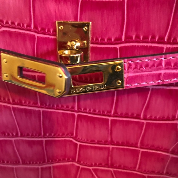 House of Hello Pink Leather Kelly Bag 💯 Authentic - Picture 8 of 14
